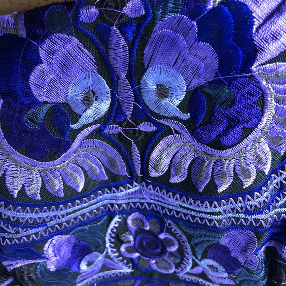 Embroidered purple Boho across body Bag or Clutch - Picture 2 of 7